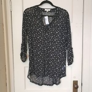 BNWT Ricki's Nat & Bee Star Print Tunic Top Size L